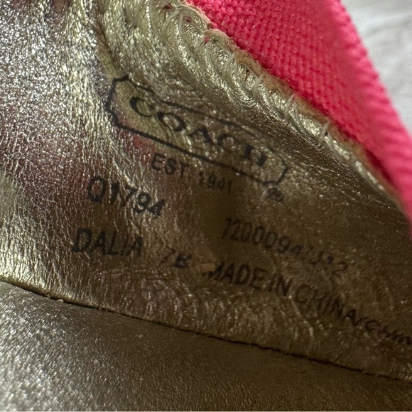 Coach Dahlia Barbie Core Pink Jaquard Logo Patent Cap Toe Ballet Flats Size 7 - Picture 11 of 12